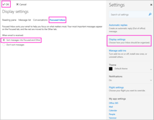 Office 365 Collaboration Tools: Focused Inbox Settings